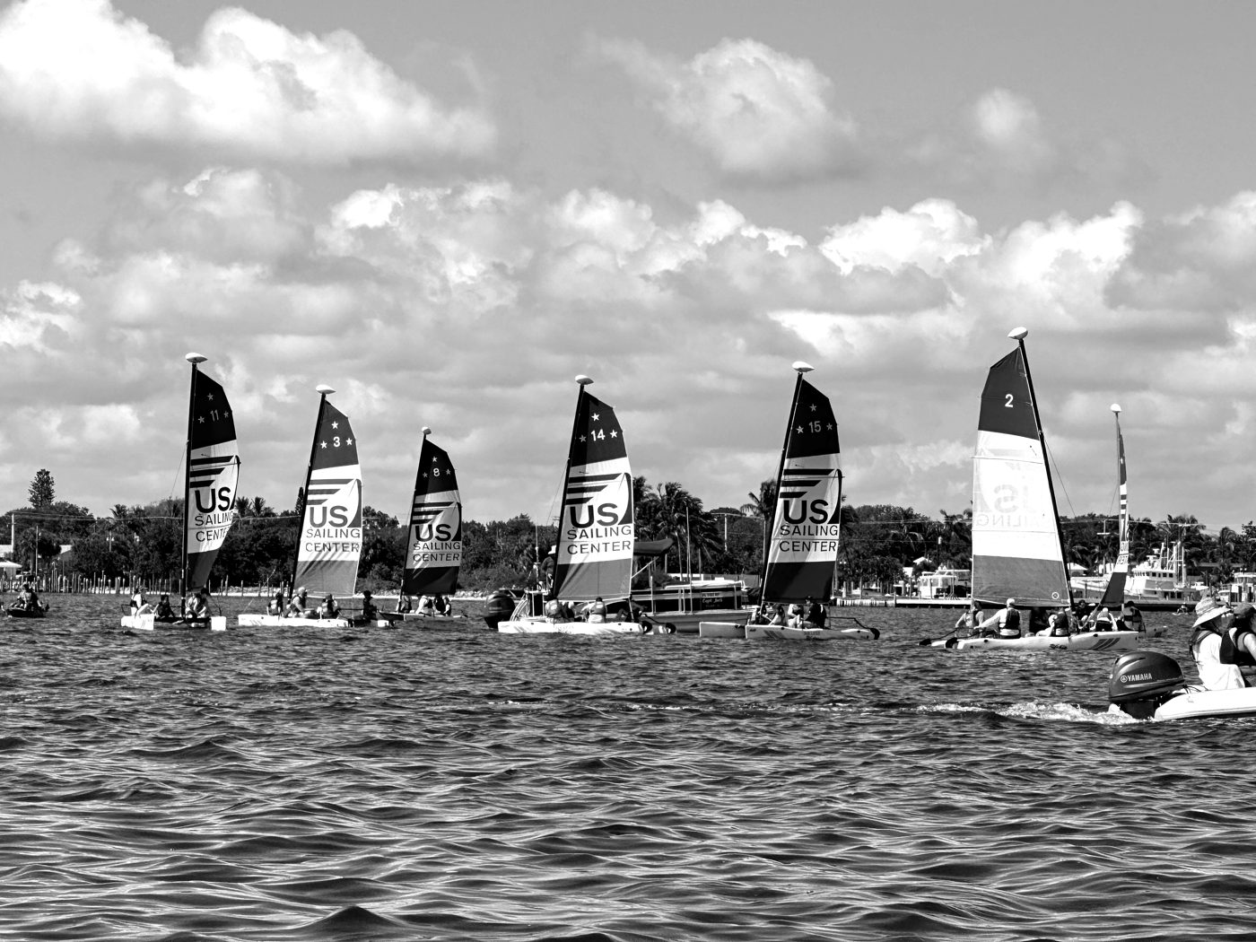 Campers sailing together.
