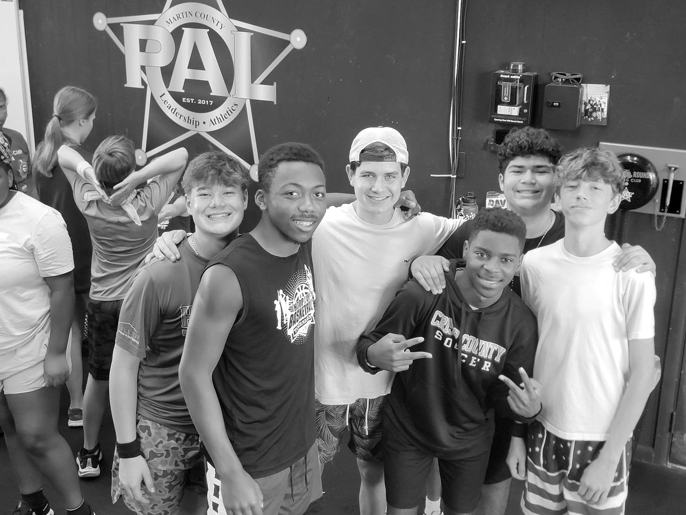 Campers posing together during an Operation 300 camp weekend.